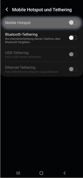 Schritt 3 - Mobile Hotspot