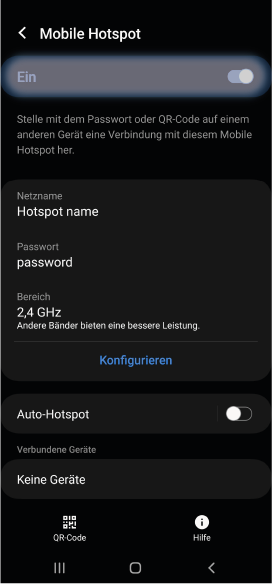 Schritt 6 - Mobile Hotspot ein