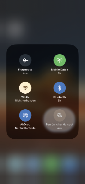 Schritt 6 - Persönlicher Hotspot ein
