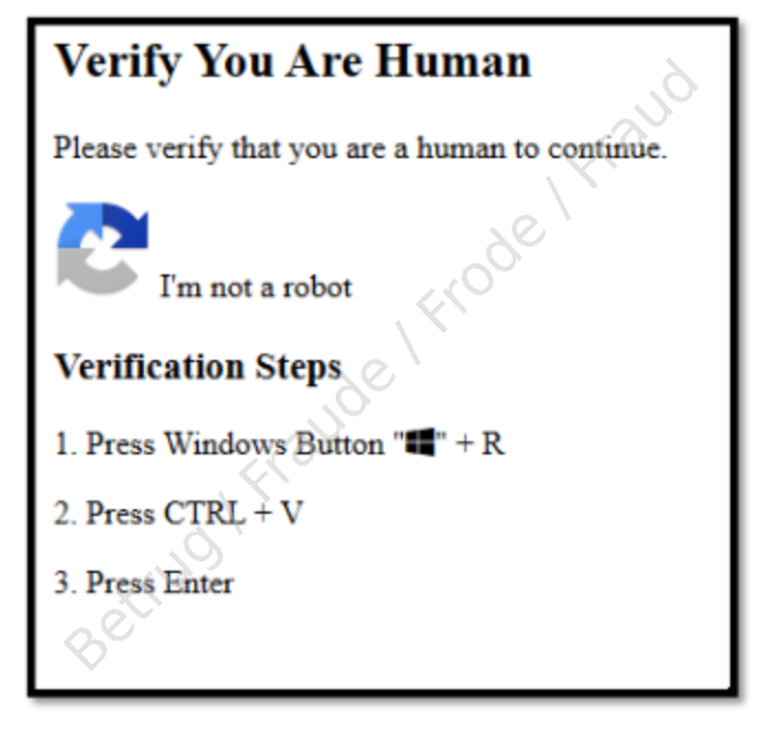 Abbildung 2: Betrügerische Aufforderung zum Lösen eines CAPTCHA