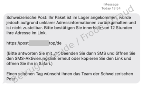 Falsche Paketnotifikation über iMessage   