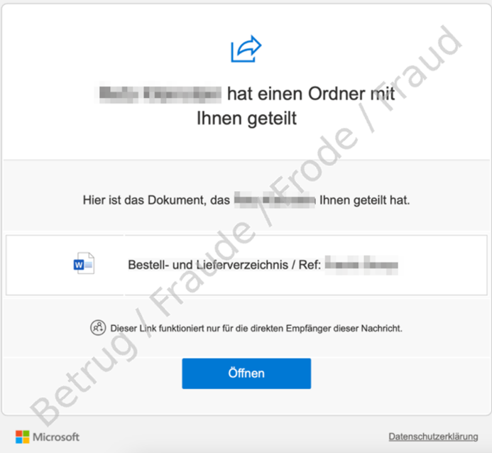 Gefälschte Office-365-E-Mail