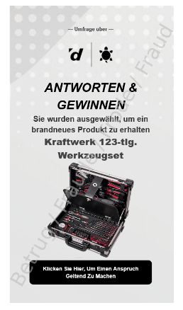 Betrügerisches Gewinnspiel im Namen von Digitec Galaxus.