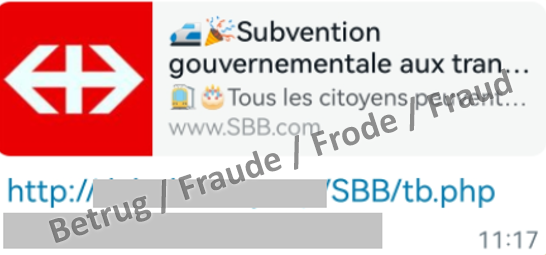 WhatsApp message concerning the alleged SBB competition