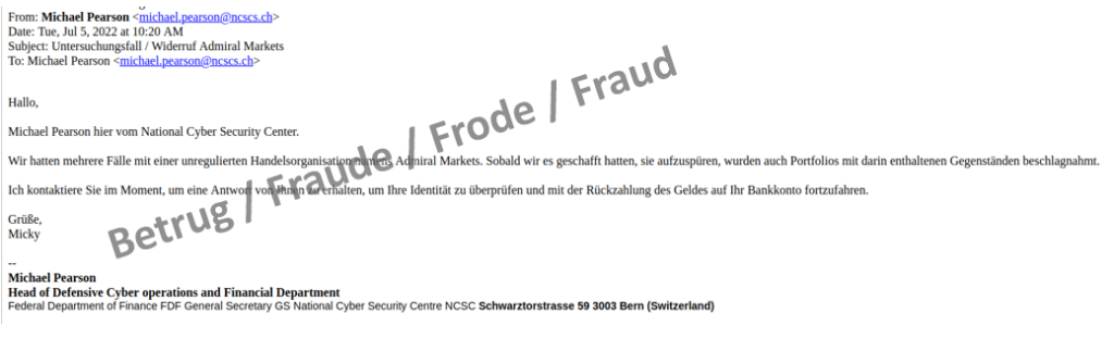 The fraudsters use a domain that looks confusingly similar to that of the NSCS.