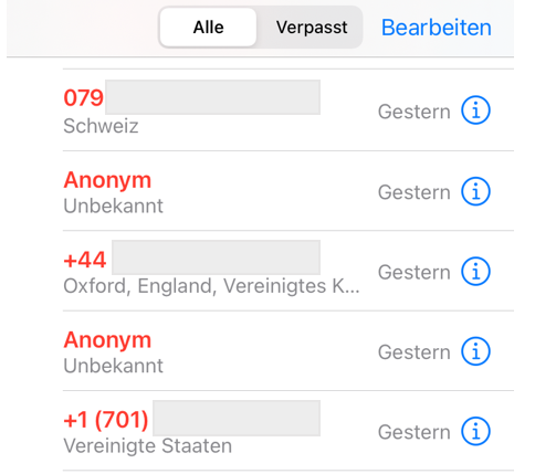 VSuspicious calls in the middle of the night. The probability is high that no one will answer the call and the codes will end up on voicemail. The phone numbers used are mostly spoofed (fake).