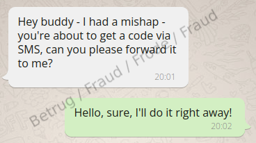 WhatsApp message - it actually comes from the account of one of your contacts 