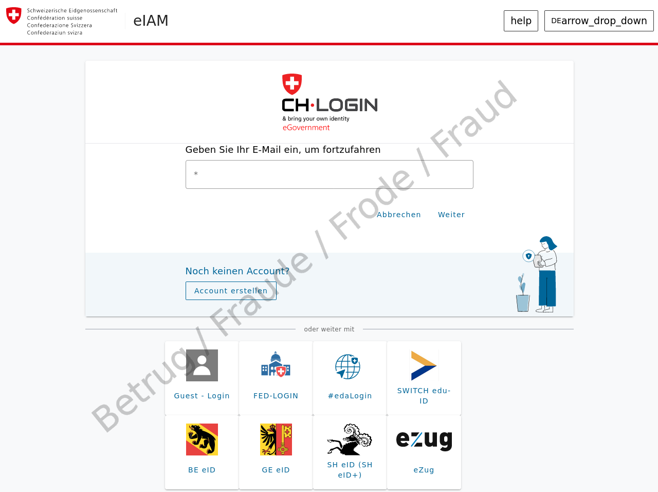 The link in the phishing email takes the victim to a fake eIAM login portal