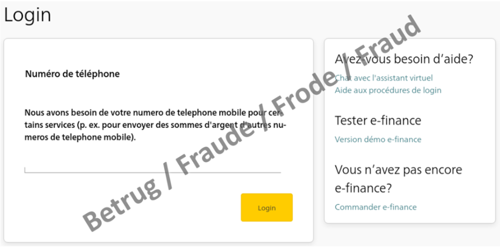 At the end, the phone number is also requested. In this way, the attackers can also communicate with the victim at a later time and trick them into giving the one-time password.