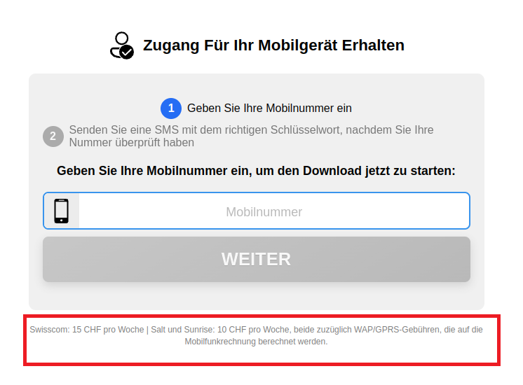 Scam website visitors are inadvertently redirected to.