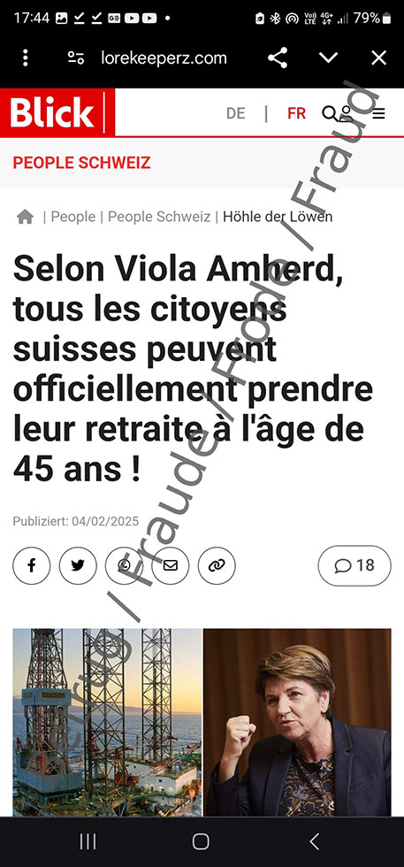 A fake Blick article featuring Federal Councillor Viola Amherd