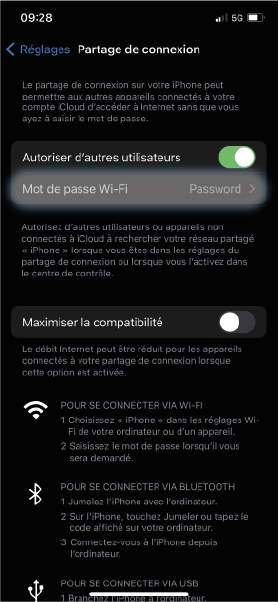 Pas 3 - Mot de passe Wi-Fi