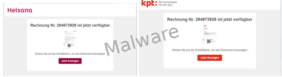 Esempio di siti web che chiedono di visualizzare il documento. In realtà, però, viene scaricato del malware.